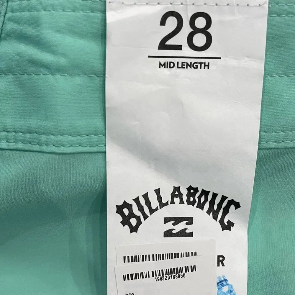 Billabong Mens Tribong Pro Performance Boardshorts Aqua/Black Sz 28